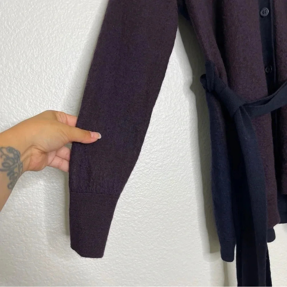 Cos Boiled 100% Wool Color Block V Neck Button Fr… - image 7